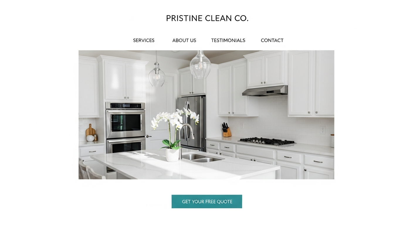 Cleaning website mockup