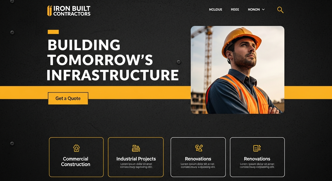Contractors website mockup