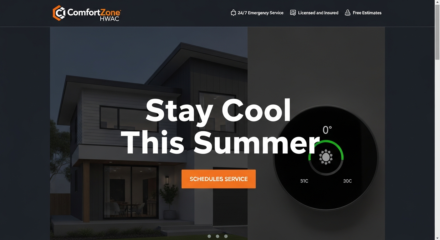 HVAC website mockup